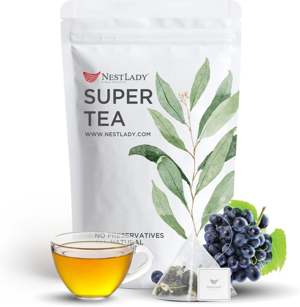 NESTLADY Grape Oolong Loose Leaf Tea - Refreshing Fruit Tea, 20 Bags (80g, 4g/bag)