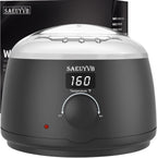 SAEUYVB Professional Digital Wax Warmer with Lid and 16oz Pot for Hair Removal (Black)