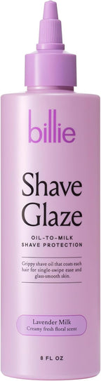 Billie Shave Glaze - Shaving Oil - Oil-to-milk shave protection - Lavender Milk scent - 8oz
