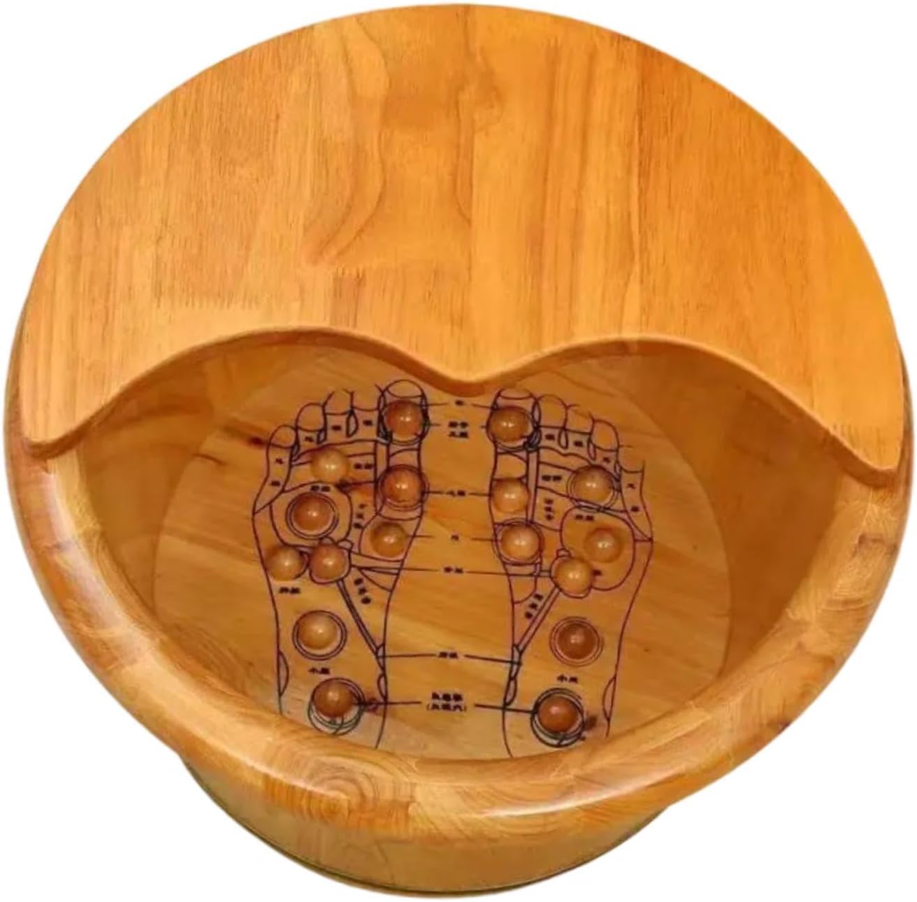 Wood Foot Bath Tub Wooden Household Sauna Foot Tub with Lid Deep Barrel