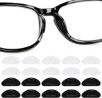 Eyeglass Nose Pads, Anti-Slip Silicone Nose Pad for Glasses, Non Slip Soft Adhesive Sunglass Replacement Sticky Nosepads Cushion for Plastic Frames Eyeglasses Glasses Sunglass 1 mm (5-Black & 5-Clear)