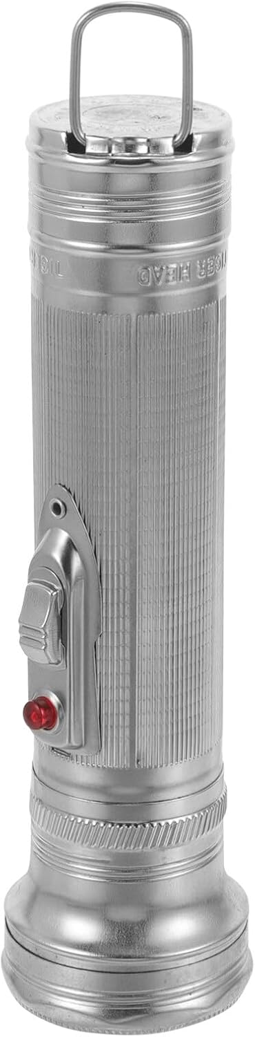 Vintage Aluminum Flashlight 80s Retro Style Old Style Flashlight for Camping Emergency Travel
