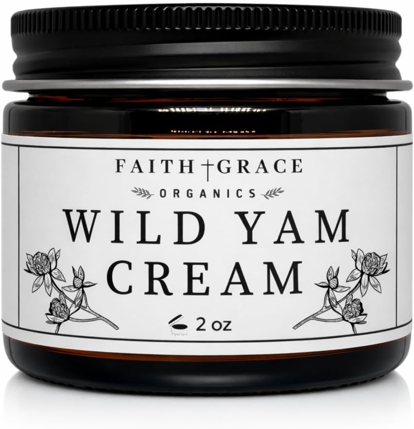 Faith and Grace Organics Wild Yam Cream for Women, Organic Hormone Balancing, PMS, Menopause & Perimenopause- 2 oz