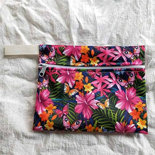 7pcs Pack Cloth Pads Including 1pc Mini Wet Bag +6pcs Bamboo Charcoal Cloth Reusable Menstrual Pads/Reusable Sanitary Pad/Mama Panty Liners (All Randomly Prints)