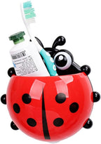 Ladybug Toothbrush Holder Toiletries Toothpaste Holder Bathroom Sets Suction Hooks Tooth Brush Container Ladybird On
