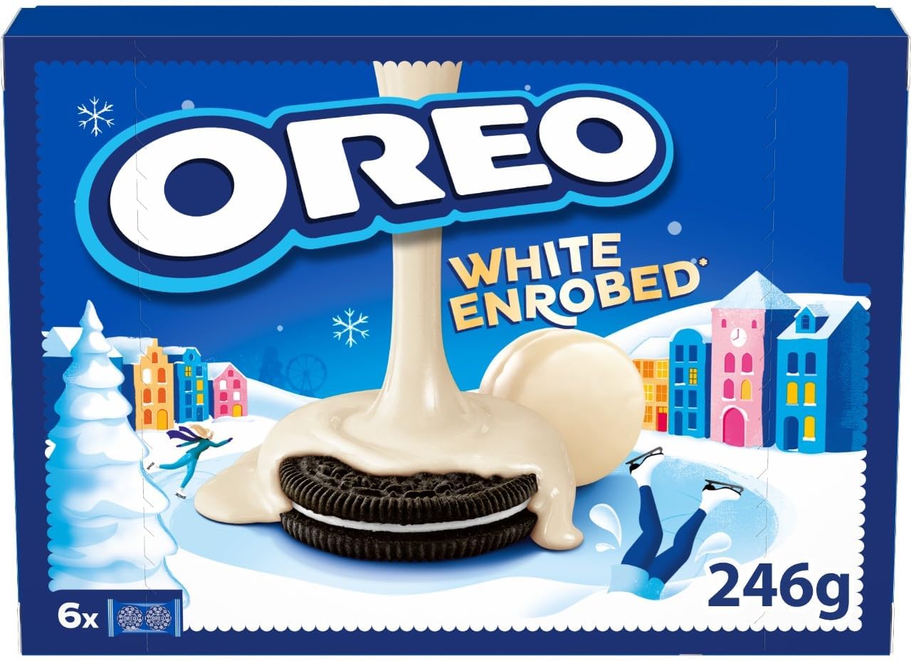 Oreo Snowy Enrobed White Chocolate Coated Biscuits 6pk 246g