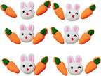 HeDeon&Rles 6 Pcs Edible Rabbit & 12Pcs Edible Carrot for Easter Cake Decoration Candy Sprinkle Cupcake Cokkie Icing Topper Easter Supplies