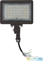 NUWATT 30W LED Flood Light, 3CCT 3000K/4000K/5000K Selectable, IP65 Waterproof Lighting, Adjustable Knuckle Mount, 4200LM, 0-10V Dimmable, 120-277V, Outdoor Security Floodlight for Yard, Bronze, UL