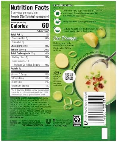 Knorr Soup Mix and Recipe Mix Leek For Soups, Sauces and Simple Meals No Artificial Flavors 1.8 oz