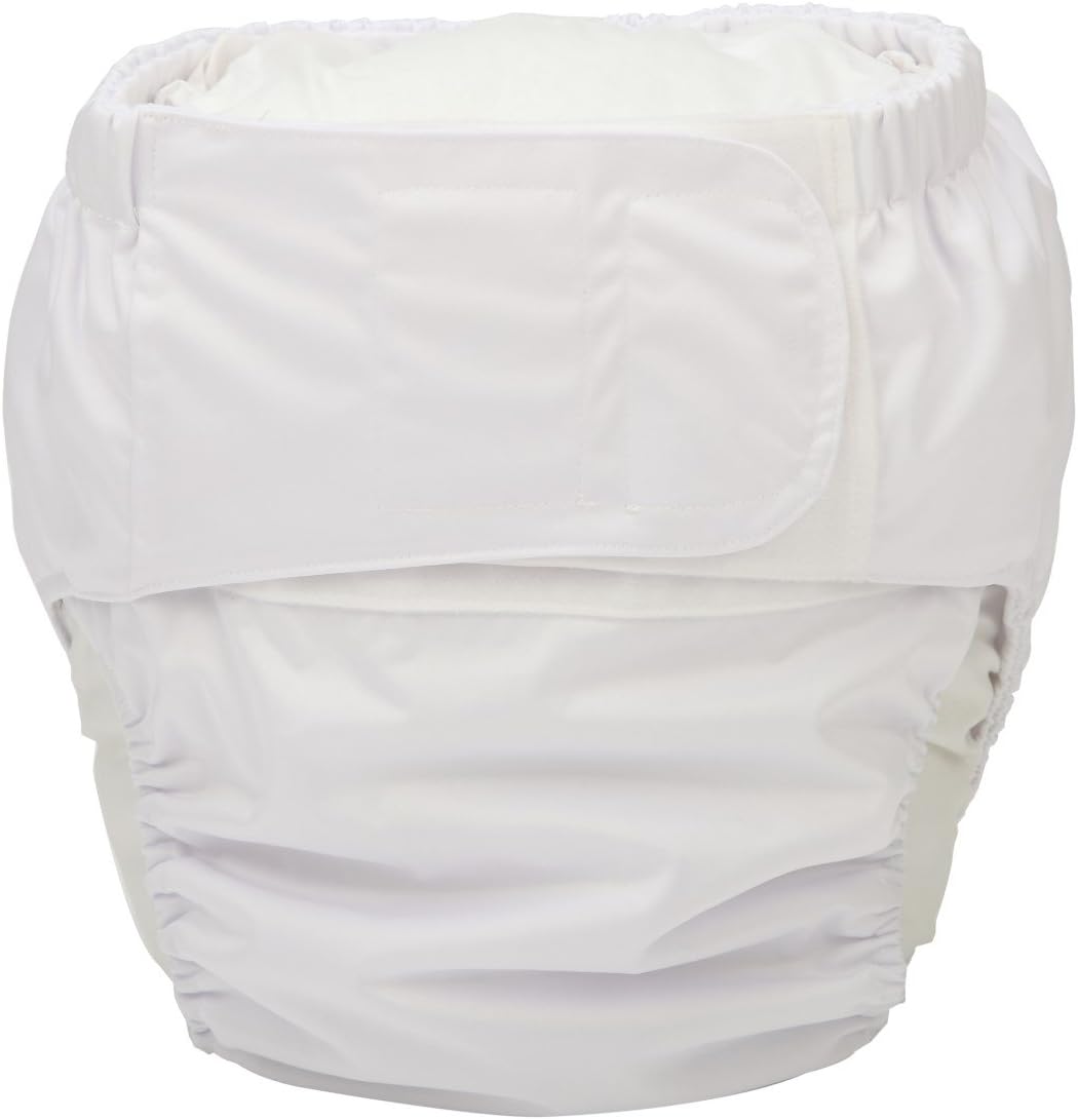 Large Teen Adult Cloth Diaper Nappy Reusable Washable for Disability (White (Large 26in to 50in))