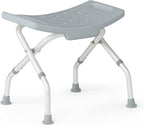 Medline Folding Shower Chair Without Back, Bath Chair Supports up to 250 lbs, Gray