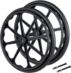 24 Inch Rear Wheels for Manual Wheelchair Replacement Wheel, 24 x 13/8 Solid Non-Inflatable Anti-Slip Tire, Integrally Formed Wheel, with 1/2" Bearing (1 Set of 2)