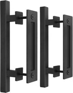 EaseLife 2 Pack 12" Sliding Barn Door Handles and Pulls Hardware,Rustic Double Sided,Heavy Duty