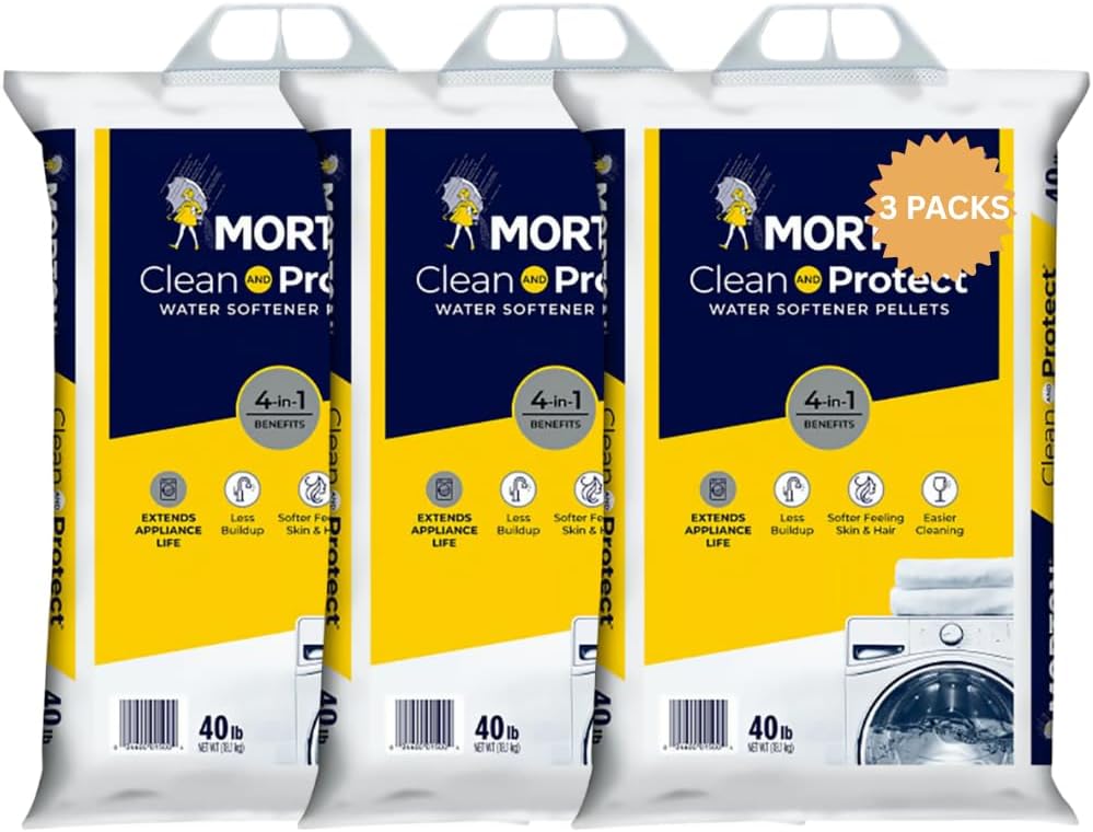 Clean and Protect Water Softener Salt Pellets 3-Pack 40 lb Bags 120 lbs Total Reduces Scale
