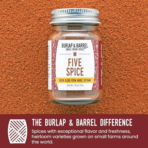 Burlap & Barrel Five Spice – Warm, Slightly Spicy, Aromatic Vietnamese Five Spice – As Seen on Shark Tank - 1.8oz Glass Jar