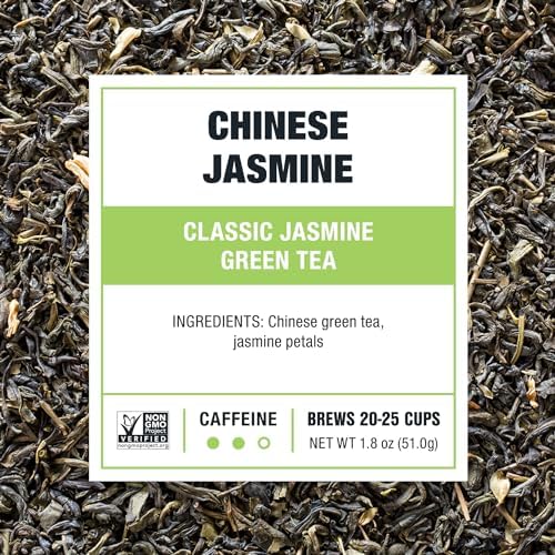 Tiesta Tea - Chinese Jasmine, Loose Leaf, Classic Jasmine Green Tea, Premium Blend, Medium Caffeinated Green Blend, Make Hot or Iced & Brews Up to 25 Cups, 1.8 Ounce Resealable Pouch