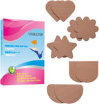 UNIKSTEP 5 Pairs (10 Pieces) Shoe Sole Non Slip Grips with Star, Heart, Flower, Heel, Semicircle Shapes, Anti Skid Self Adhesive Rubber Pads, Shoe Bottom Noise Reduction Cushions (Khaki)