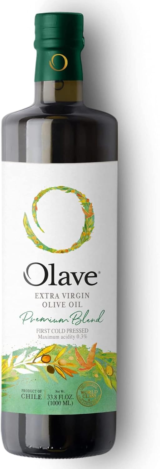 Extra Virgin Chilean Olive Oil by Olave |Premium Blend - First Cold Press, 33.8 Fl Oz (1000 Ml)