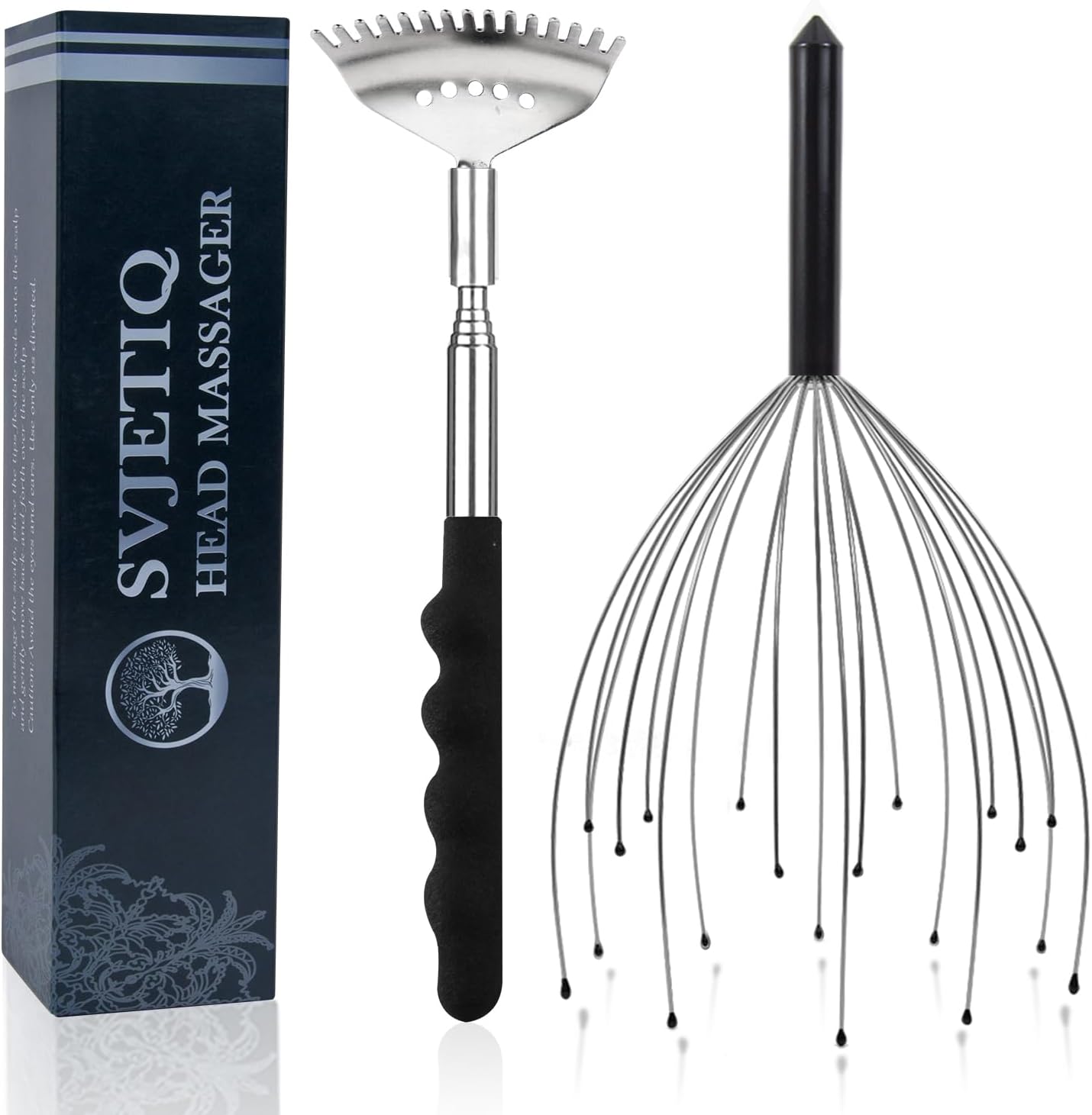 Svjetiq Head Massager Back Scratcher, 20 Fingers Head Scratcher Scalp Massager & Back Scratcher for Men Women, Christmas Gift Stocking Stuffers for Deep Relaxation, Hair Stimulation
