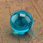 Tyenaza Royal Blue Crystal Ball with Stand, 1.6 inch Crystal Sphere Meditation Ball Healing Gemstone Sphere Suncatcher for Decoration, Scrying Mirror, Feng Shui, Gifts
