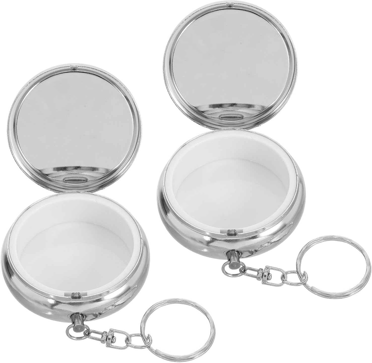 FOMIYES 2pcs Portable Keychain Pill Holder Small Single Compartment Pill Case Medicine Storage Container for Travel and Daily Use