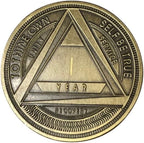 MYRECOVERYSTORE AA Coin with Roman Numeral Alcoholics Anonymous (1-60 Years) Year 1
