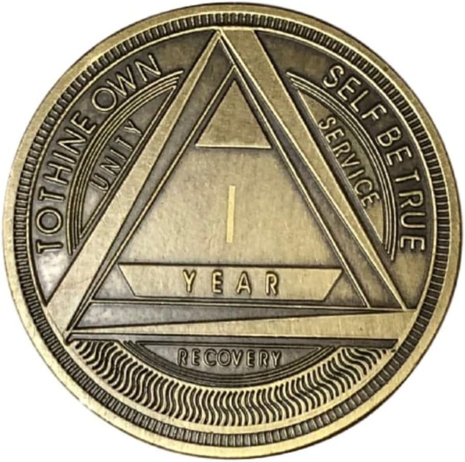 MYRECOVERYSTORE AA Coin with Roman Numeral Alcoholics Anonymous (1-60 Years) Year 1