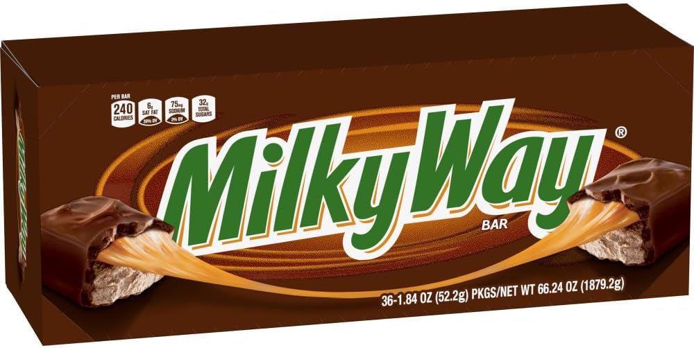 MilkyWay Candy Milk Chocolate Bars Bulk Pack, Full Size, 1.84 oz Pack of 36)