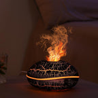 ‌Flame Aroma Diffuser & Humidifier - 7 Color Mood Light, Noiseless, Auto Shut Off, 200mL Capacity, Disc-shaped