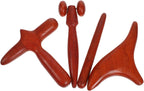 Therapy Massage Tool Four-Piece Set Wooden Massage Sticks Gua Sha Scraping Tools for Muscle Relief Self and Sculpting 5.31 Inch