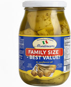 Montinaro Italian Artichoke Hearts with Stems – Roman Style – Marinated in Olive Oil – Ready to Serve – Gourmet Antipasto Jar – 2.2 lb (1kg) – Imported from Italy
