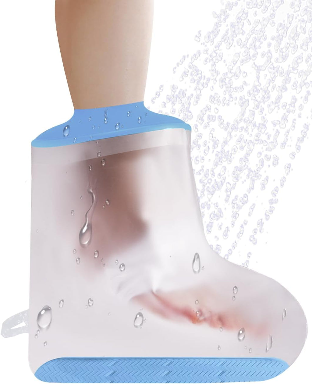 CureSquad Foot Cast Shower Cover with Non-Slip Bottom, Cast Cover for Foot, Waterproof Cover for Shower After Surgery, Soft Comfortable Ankle Cast Cover for Showering, Reusable Cast Protector