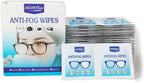 Anti-Fog Wipes for Glasses – Eye Glasses Cleaner Wipes, 100 Pack, Individually Wrapped, Pre-Moistened, Quick-Dry, Scratch-Free for Goggles, Camera, Watch, Lens, Laptop, Phone Screens