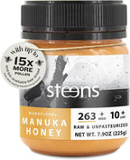 Steens Manuka Honey - MGO 263+ - Pure & Raw 100% Certified UMF 10+ Manuka Honey - Bottled and Sealed in New Zealand - 1x 7.9 oz Jar