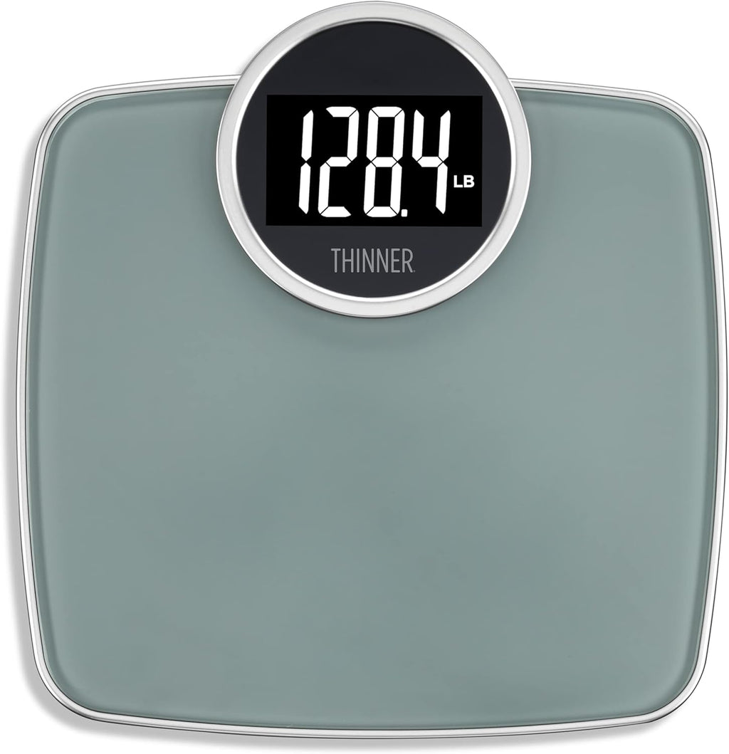 Thinner by Conair Scale for Body Weight, Digital Bathroom Scale in Silver