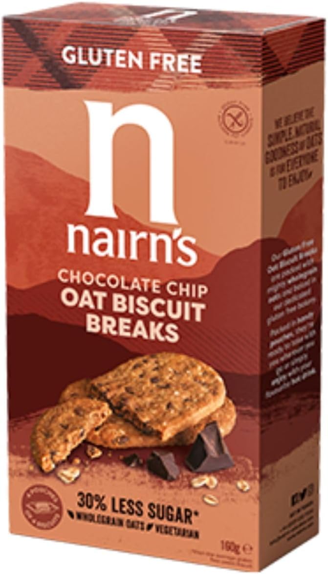 Nairns Gluten Free Biscuit Break Chocolate Chip 160 g (Pack of 3)