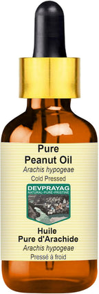 Pure Peanut Oil (Arachis hypogeae) with Glass Dropper Cold Pressed 50ml (1.69 oz)