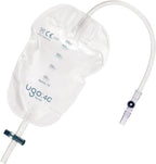 Ugo Leg Bags (x10) – Urine Drainage Bags/Catheter Leg Bags, T Tap or Lever Tap with Soft Fabric Backing and a Natural Leg-Shape Design (Pack of 10) (Ugo 4C - 500ml, Long Tube, T Tap)