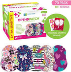 Opthopatch Eye Patches for Kids - Extra Sensitive Adhesive - Girls' Design [Series II] - 70 Count + 2 Reward Charts