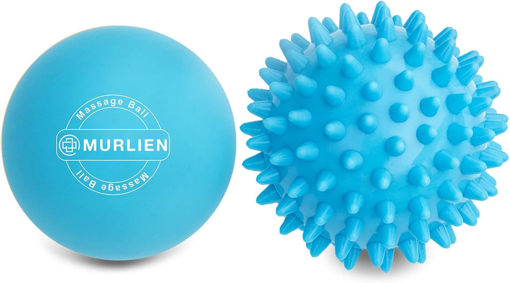 Massage Ball Set, Spiky Ball & Lacrosse Ball for Body Massage, Muscle Relief, Deep Tissue, Myofascial Release, Massager for Neck, Shoulder, Back, Foot or Muscle Tension (Blue)