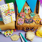 Generic 48-Piece Day of The Dead Sugar Skull Craft Kit - Unfinished Wooden Ornaments - DIY Paint & Hang - Adults