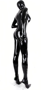 Full Body Latex Catsuit Breast 3D Cut Back Zipper Only Open Nose for Women Tight Rubber Bodysuit Jumpsuit Party Wear