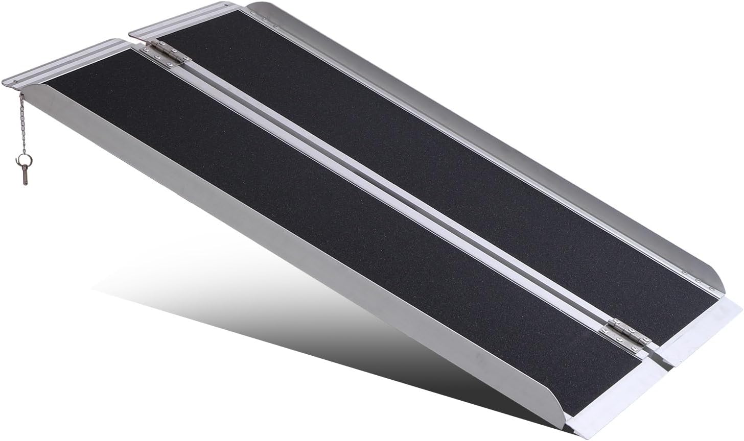 Portable Wheelchair Ramp 4FT,No-Slip Aluminum Folding Handicap Ramp 800lbs Load Capacaity,Wheel Chair ramp for Home Steps,Stairs,car