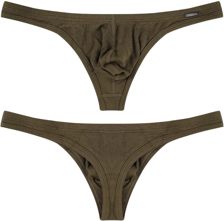Mens Thong Underwear Ribber G-String Low Rise Briefs T-Back Pouch Stretch and All-day Comfort Lingerie for Men