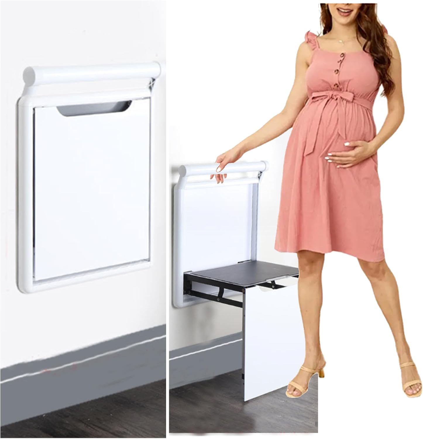 Wall Mounted Chair Shoes Shower Seat:Folding,Holder 500 LB