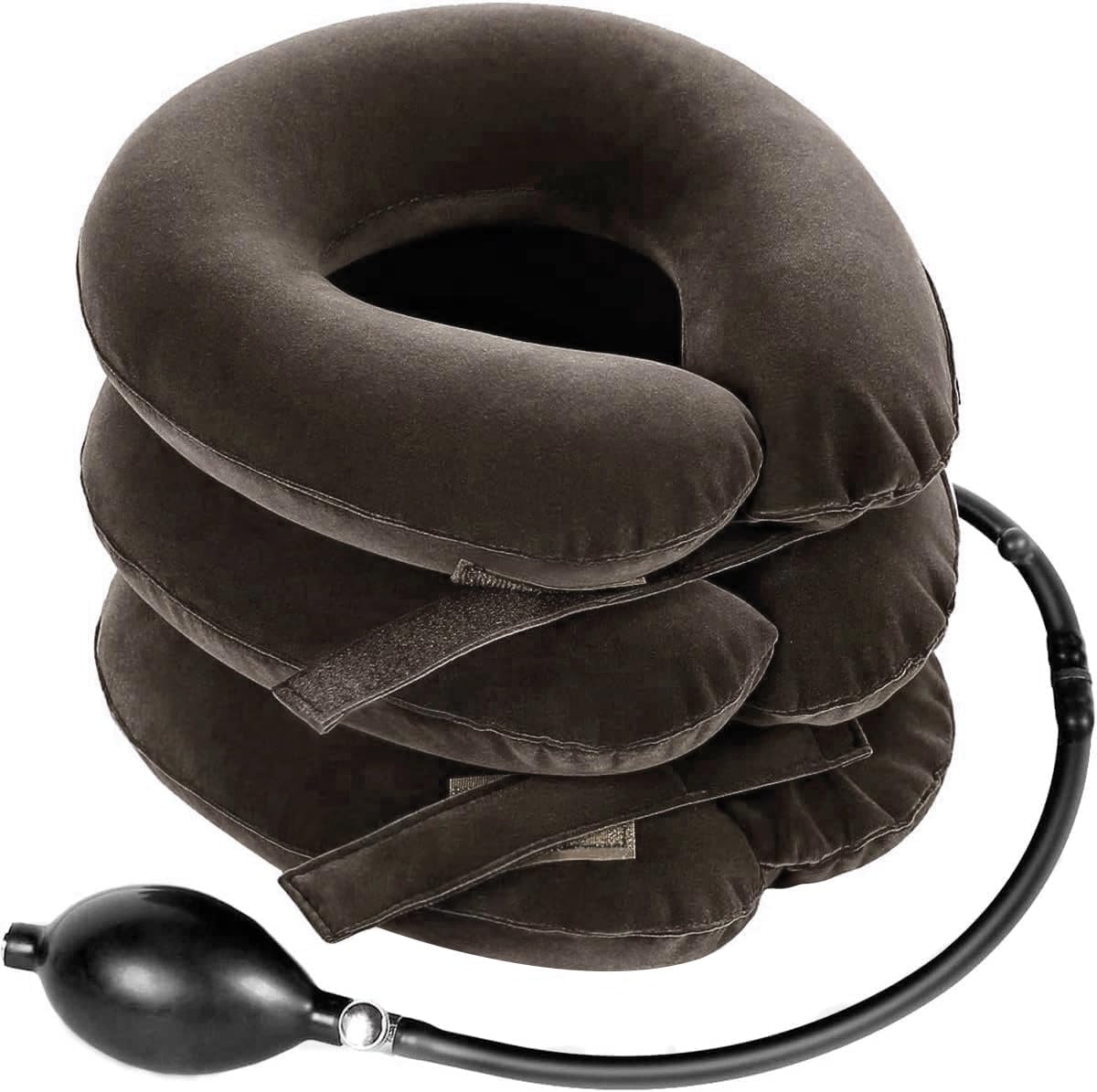 Cervical Neck Traction Device for Instant Neck Pain Relief - Inflatable & Adjustable Neck Stretcher Neck Support Brace, Neck Traction Pillow for Home Use Neck Decompression (Classic Gray)