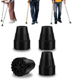 supregear Crutch Tips 7/8 inch, Heavy Duty Rubber Replacement Tips for 7/8" Crutches Walking Cane & Sticks, Non-Slip Extreme Grip Feet Ends Caps with Metal Inserts, 4 Pack