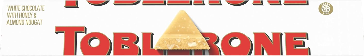 TOBLERONE White Chocolate Bar with Honey and Almond Nougat, 3.52 oz
