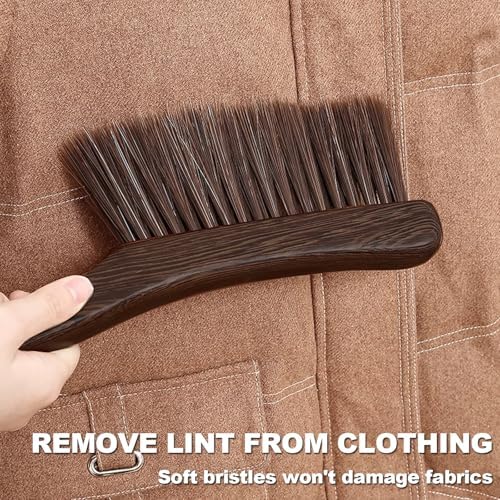 Hand Broom Soft Bristles Duster with Solid Wood Handle Quick Dusting Brush for Sofa Bed Furniture Musical Instruments (Chicken Wing Wood)