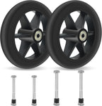 2 PCS 6 Inch Rollator Replacement Wheels Replacement Wheelchair Wheels Anti-Slip and Wheels Wear-Resistant PU Tires and Durable ABS Wheel Hub
